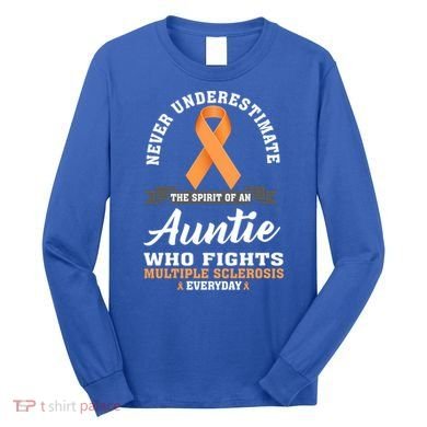 Auntie Fights Multiple Sclerosis Ms Warrior Cool Gift Long Sleeve Shirt