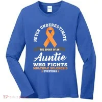 Auntie Fights Multiple Sclerosis Ms Warrior Cool Gift Women's Long Sleeve Shirt thumb 0