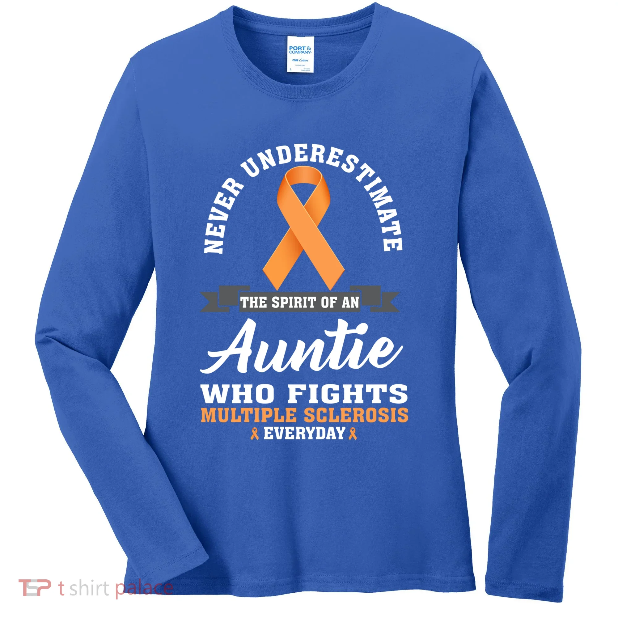Auntie Fights Multiple Sclerosis Ms Warrior Cool Gift Women's Long Sleeve Shirt