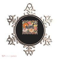 Aunt Floral Mother'S Day Wildflower Girl Checkered Ornament thumb 0