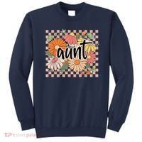 Aunt Floral Mother'S Day Wildflower Girl Checkered Sweatshirt thumb 0