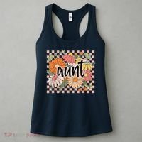 Aunt Floral Mother'S Day Wildflower Girl Checkered Women's Tank Top thumb 3
