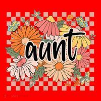 Aunt Floral Mother'S Day Wildflower Girl Checkered Santa Hat thumb 1