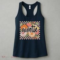 Auntie Floral Mother'S Day Wildflower Girl Checkered Women's Tank Top thumb 3