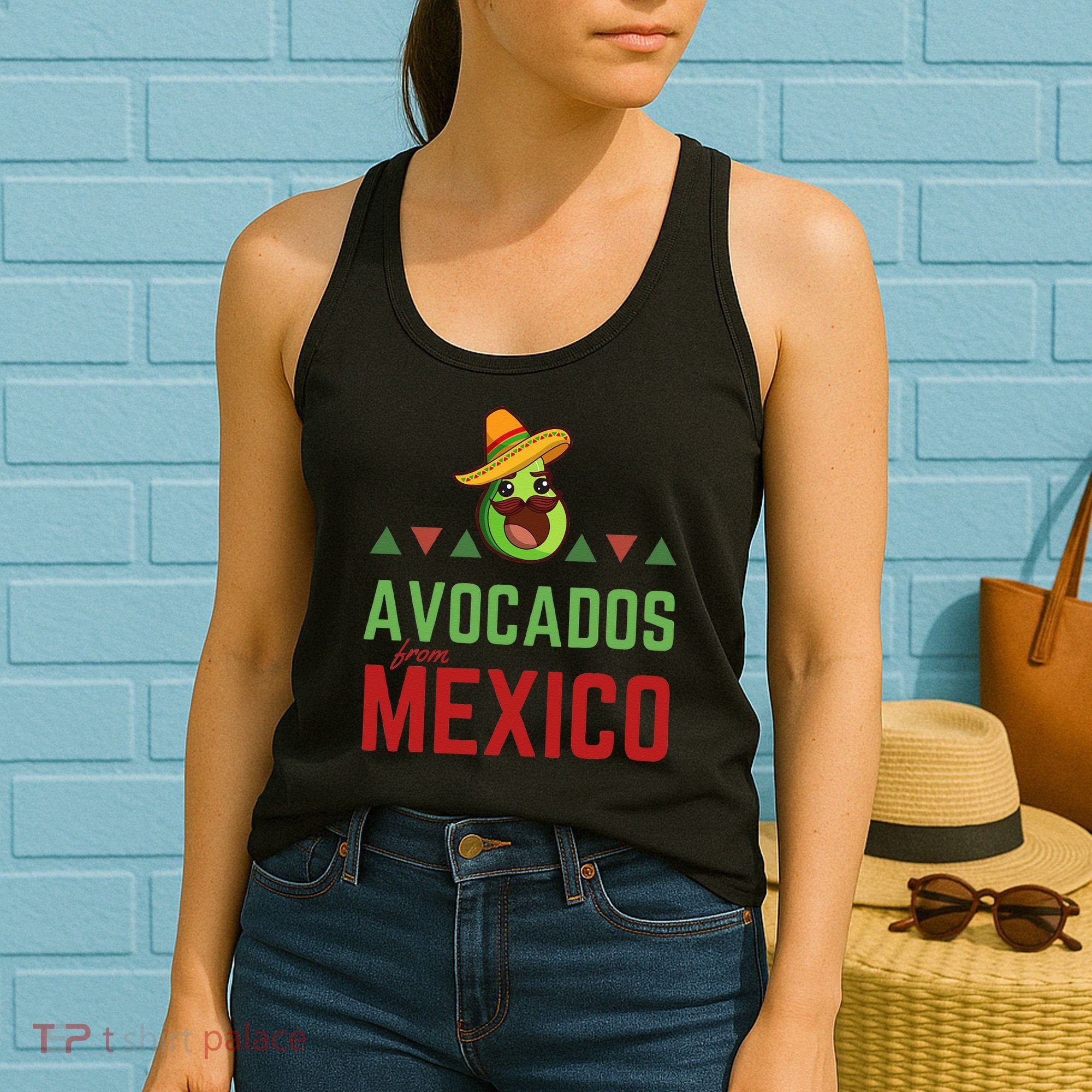 Avocados From Mexico Mexican Day Flag Avocado Costume Women's Tank Top