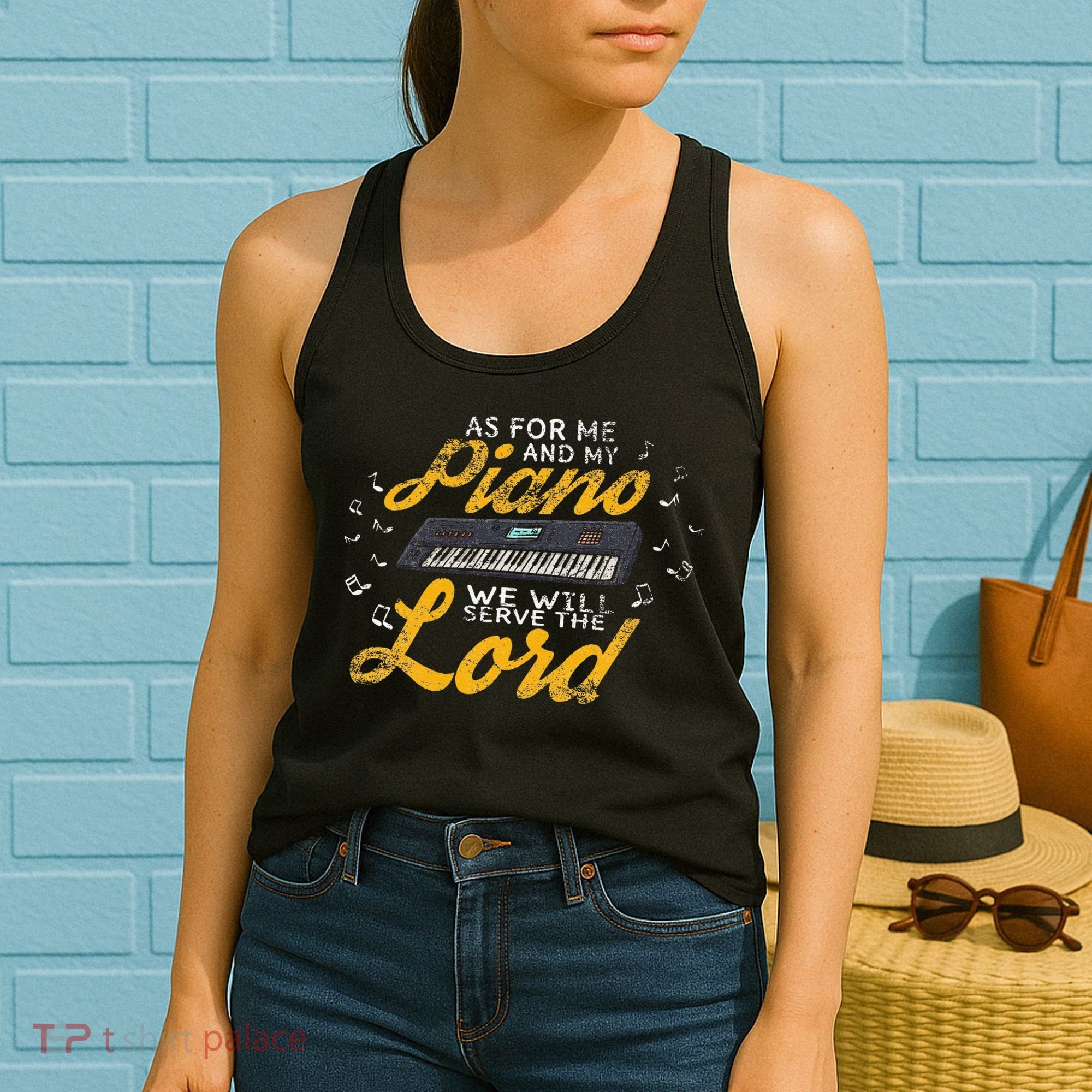 As for Me and My Piano We Will Serve The Lord Christian Women's Tank Top