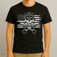 American Flag Motorcycle Apparel Motorcycle T-Shirt thumb 3