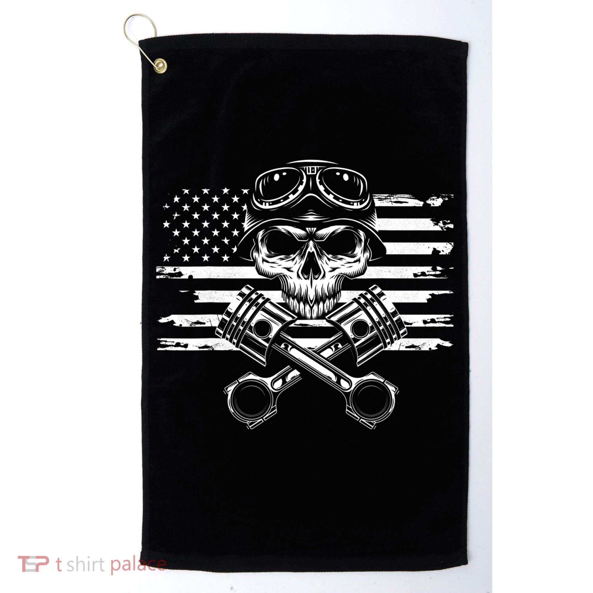 American Flag Motorcycle Apparel Motorcycle Golf Towel