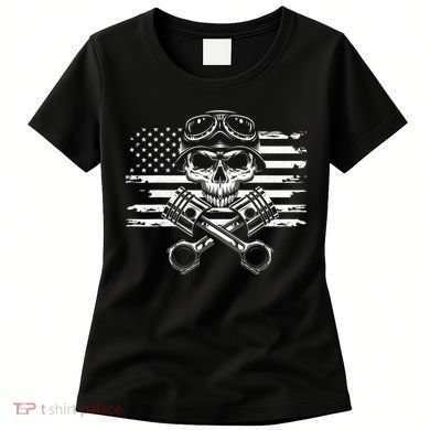 American Flag Motorcycle Apparel Motorcycle Women's T-Shirt