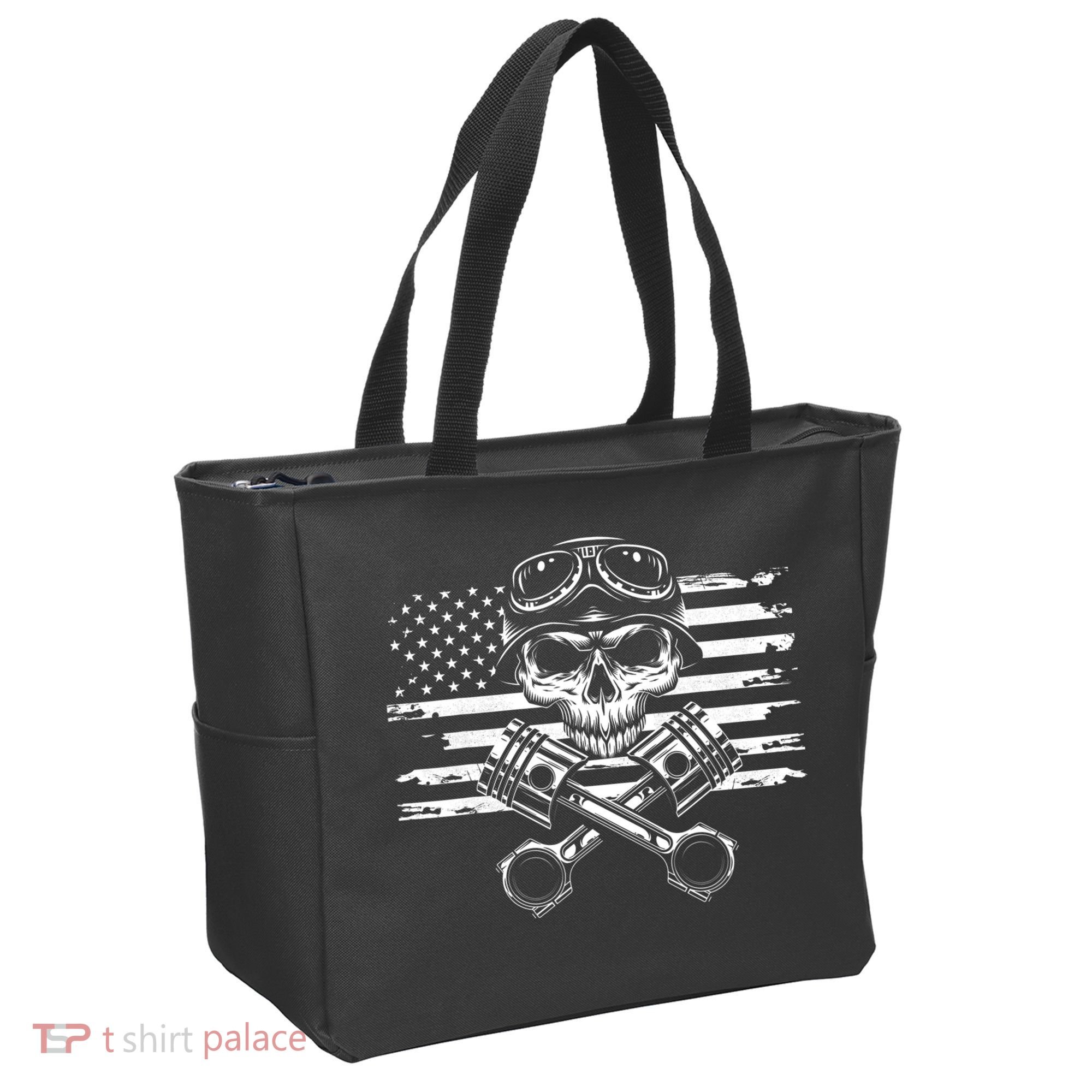 American Flag Motorcycle Apparel Motorcycle Tote Bag