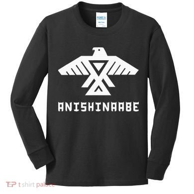 Anishinaabe First Nations Thunderbird Ojibwe Indigenous Kids Long Sleeve Shirt
