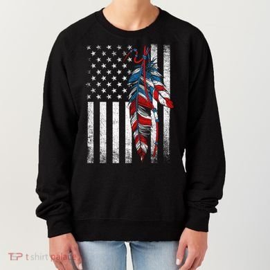 American Flag - Native Feather Month Indigenous Funny Gift Women's Sweatshirt