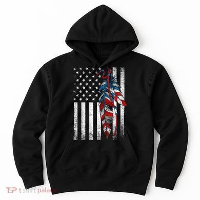 American Flag - Native Feather Month Indigenous Funny Gift Hoodie