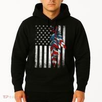 American Flag - Native Feather Month Indigenous Funny Gift Hoodie thumb 2