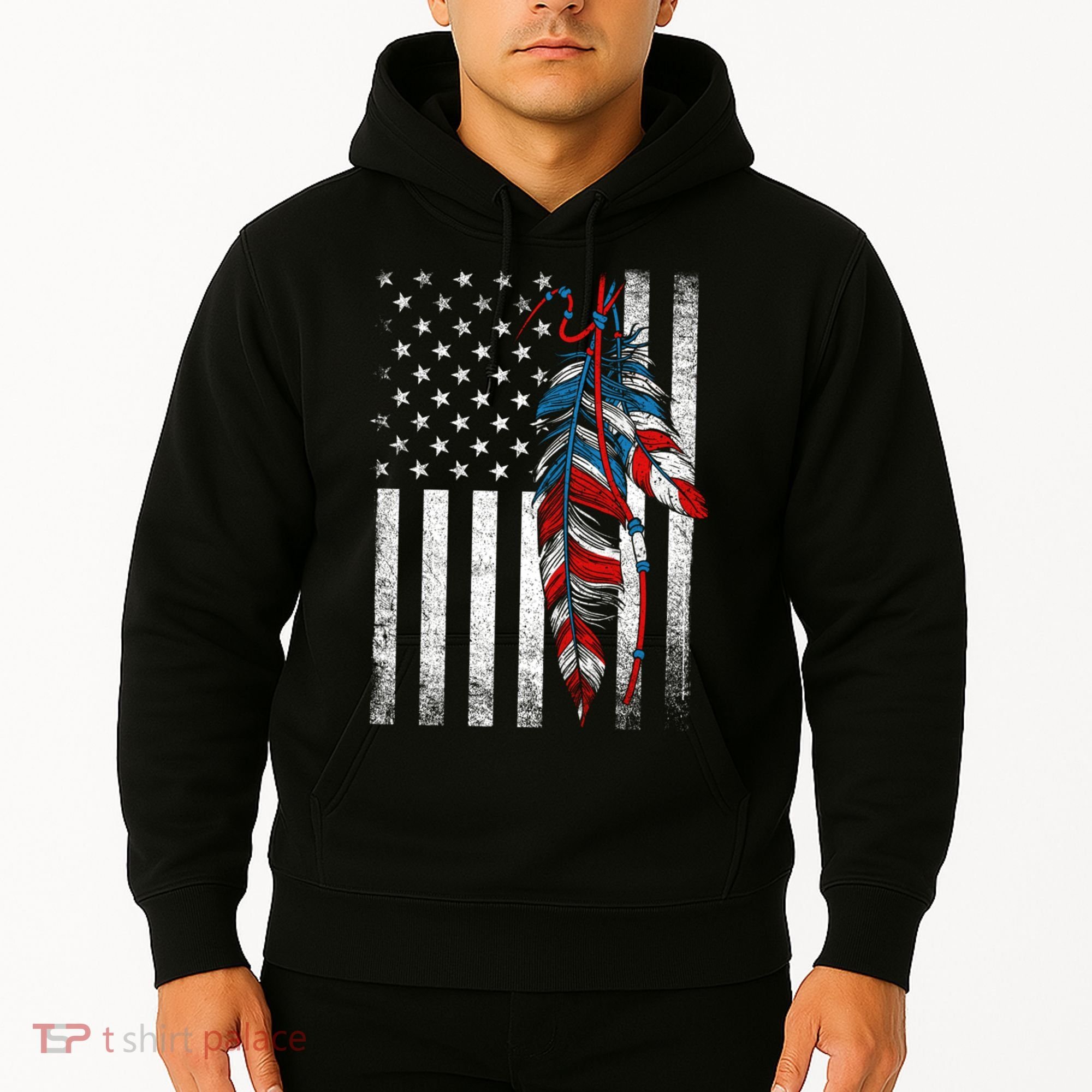 American Flag - Native Feather Month Indigenous Funny Gift Hoodie