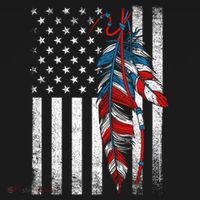 American Flag - Native Feather Month Indigenous Funny Gift Long Sleeve Shirt thumb 2