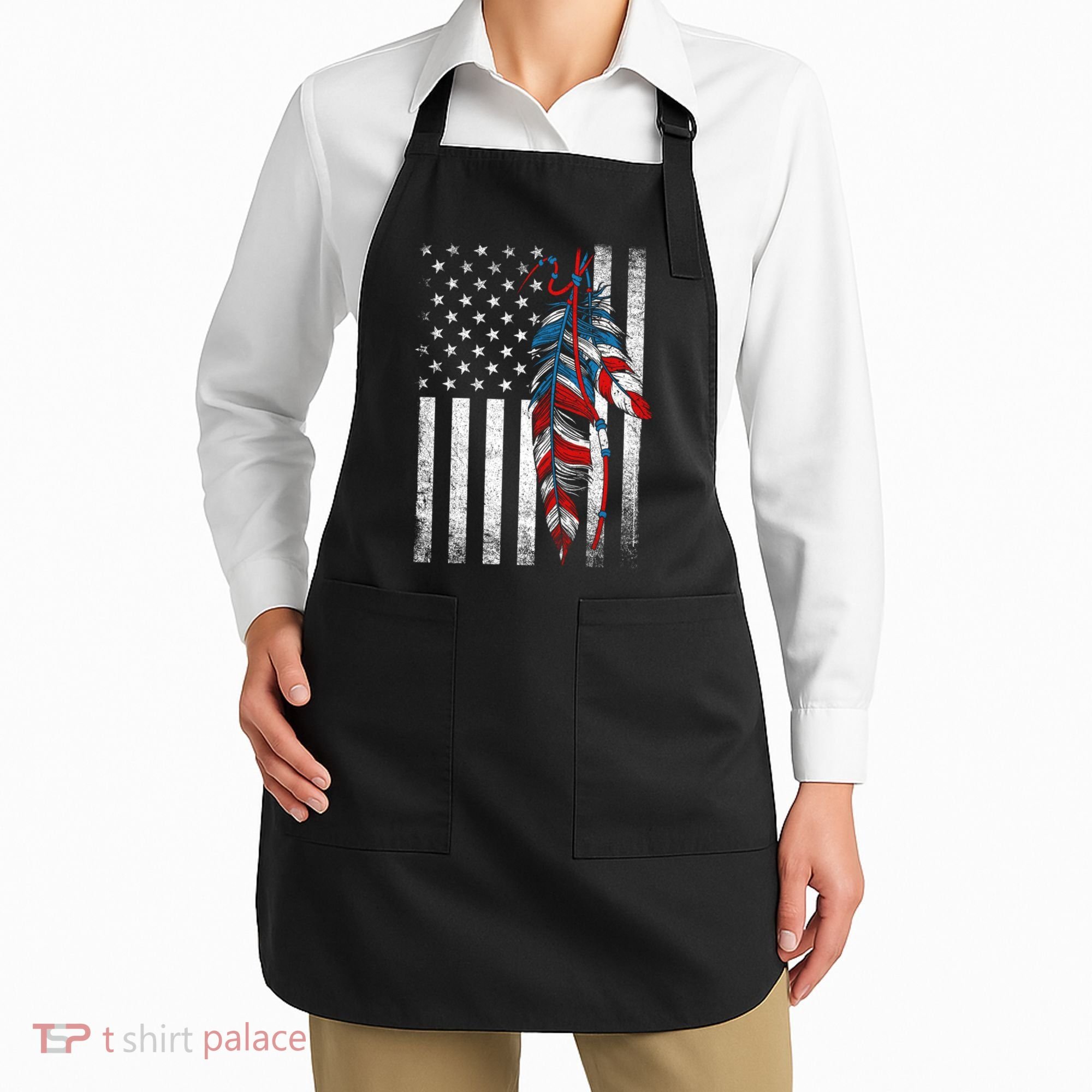 American Flag - Native Feather Month Indigenous Funny Gift Apron
