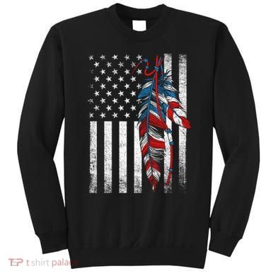 American Flag - Native Feather Month Indigenous Funny Gift Sweatshirt