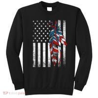 American Flag - Native Feather Month Indigenous Funny Gift Sweatshirt thumb 0