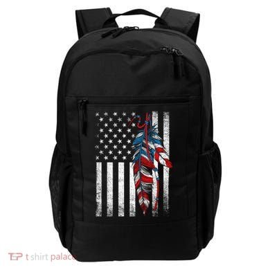 American Flag - Native Feather Month Indigenous Funny Gift Backpack