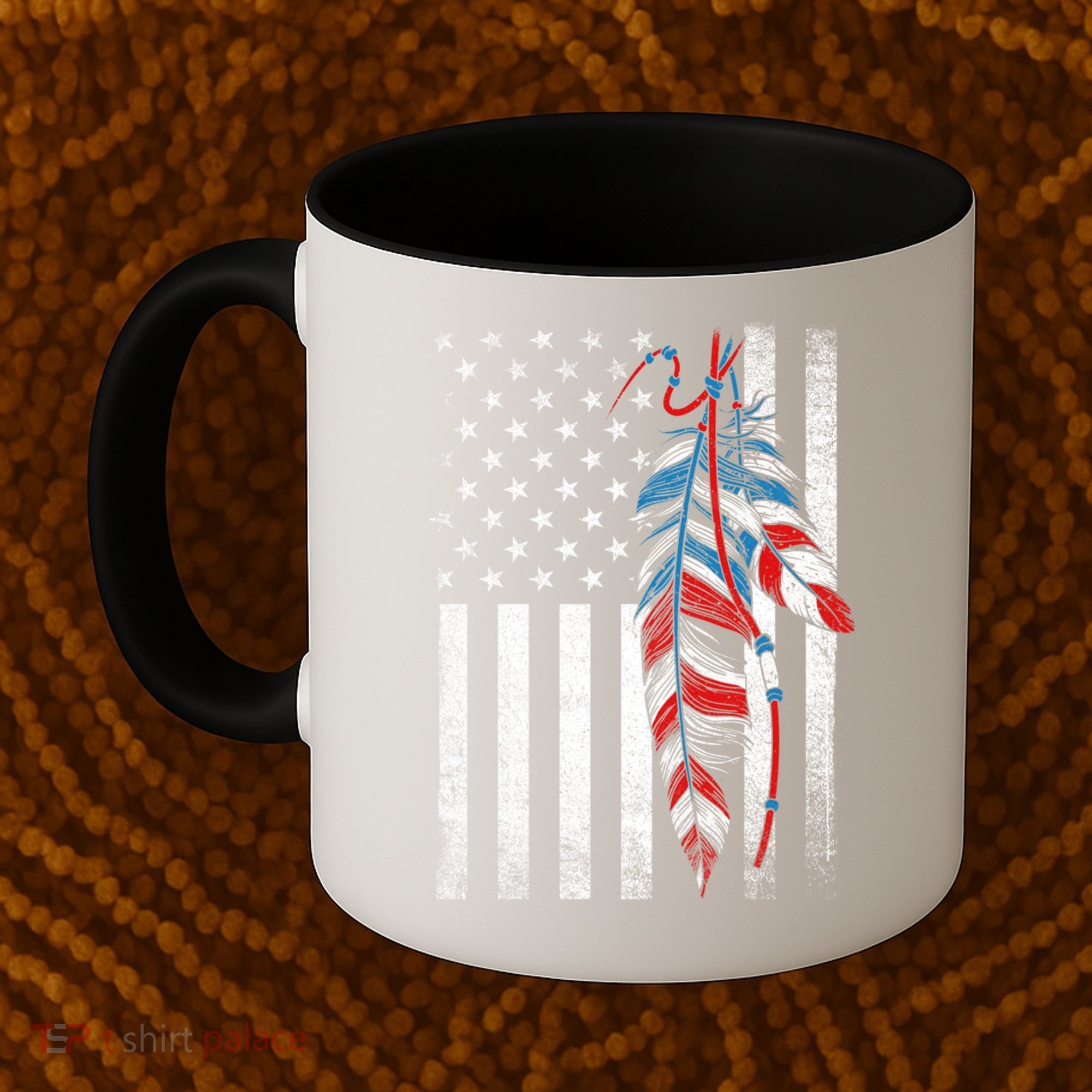 American Flag - Native Feather Month Indigenous Funny Gift Coffee Mug