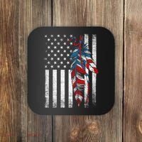 American Flag - Native Feather Month Indigenous Funny Gift Coaster thumb 0