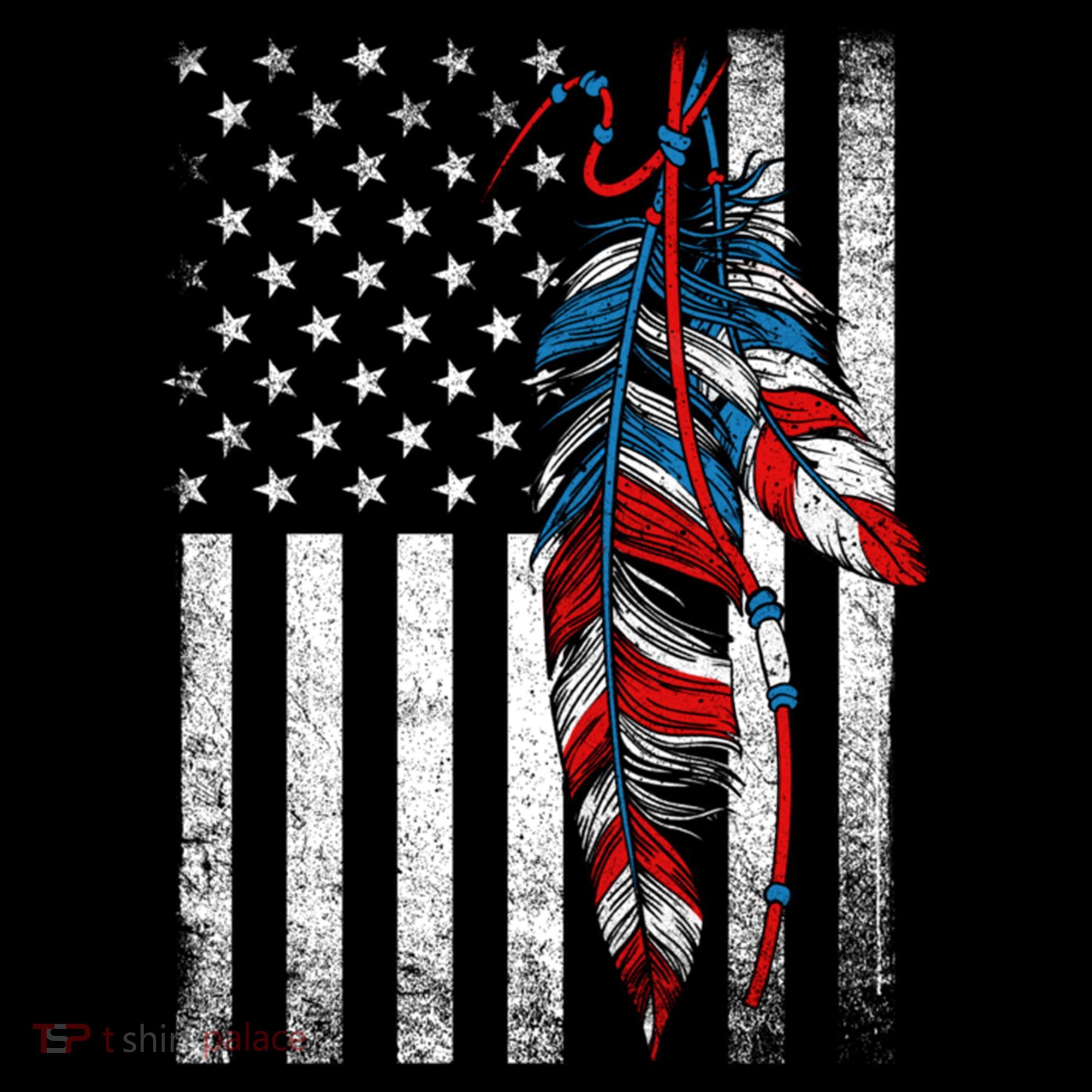 American Flag - Native Feather Month Indigenous Funny Gift Women's Hoodie