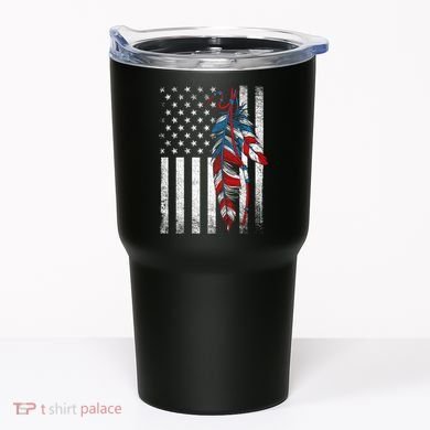 American Flag - Native Feather Month Indigenous Funny Gift Tumbler