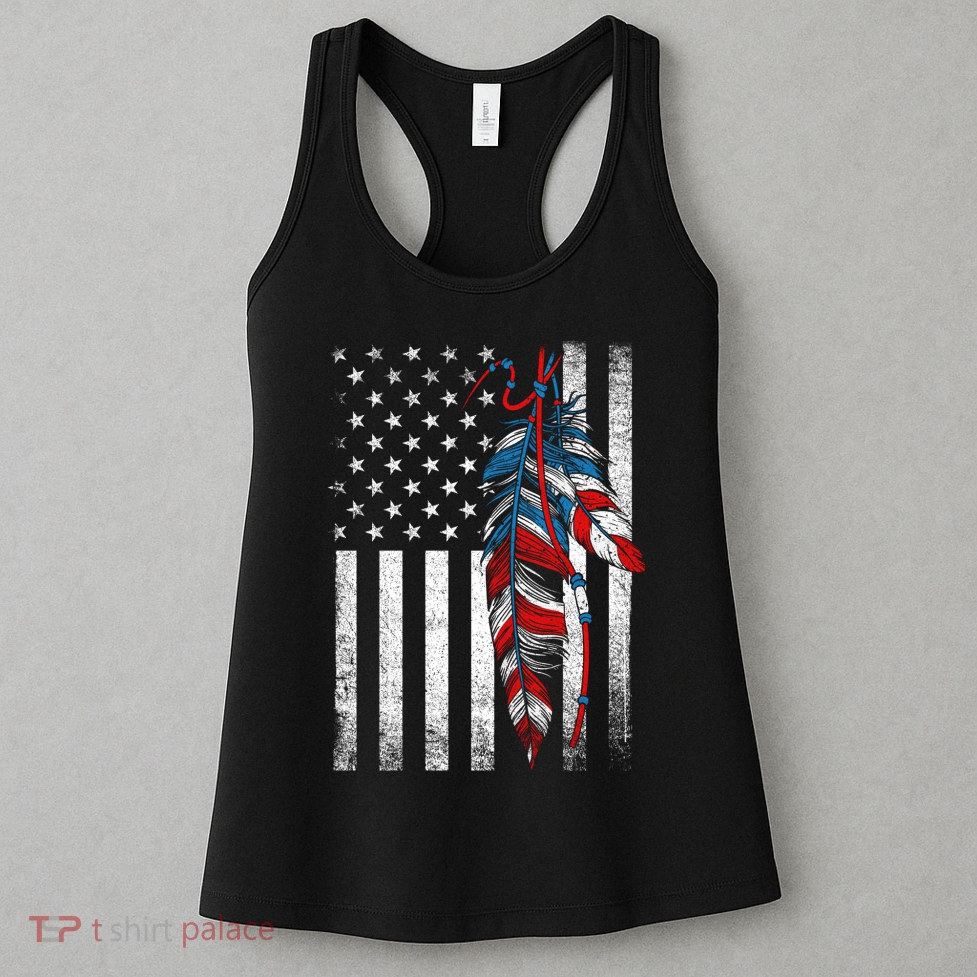 American Flag - Native Feather Month Indigenous Funny Gift Women's Tank Top
