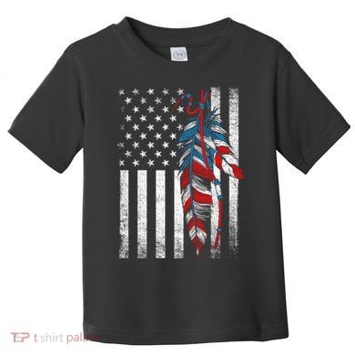 American Flag - Native Feather Month Indigenous Funny Gift Toddler T-Shirt