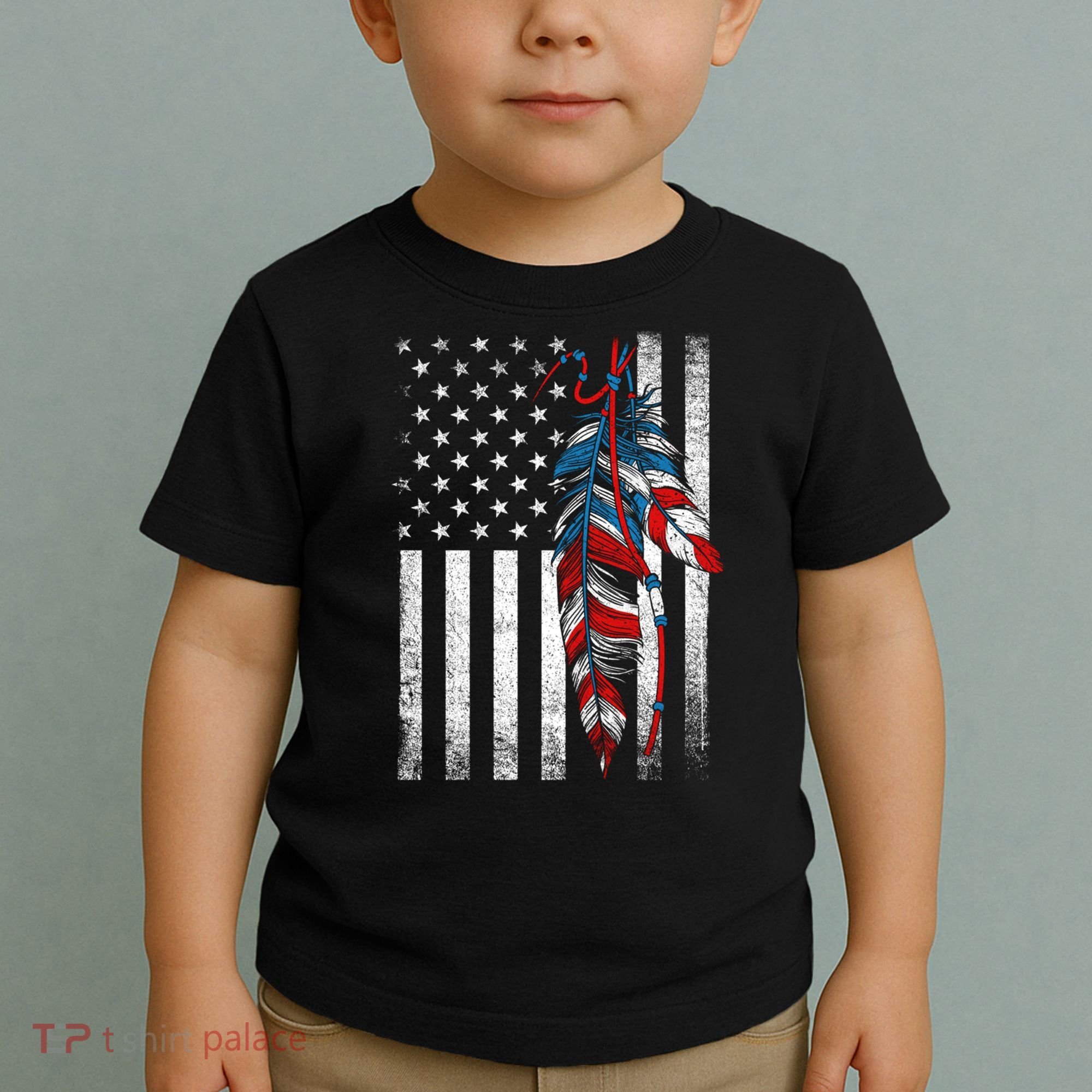 American Flag - Native Feather Month Indigenous Funny Gift Toddler T-Shirt