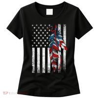 American Flag - Native Feather Month Indigenous Funny Gift Women's T-Shirt thumb 0