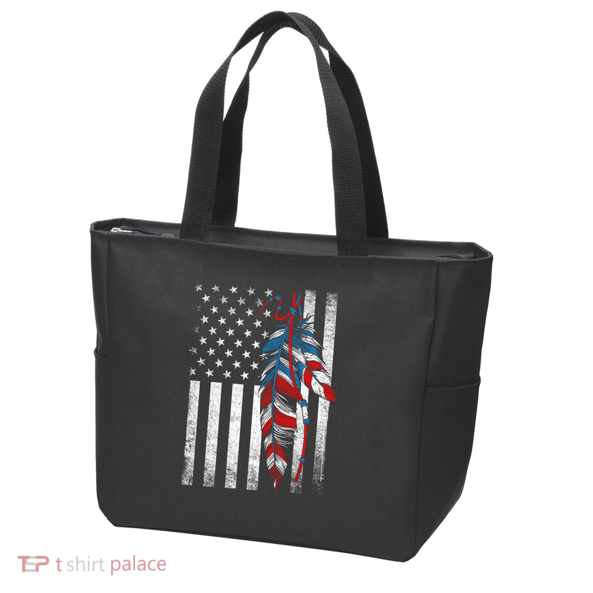 American Flag - Native Feather Month Indigenous Funny Gift Tote Bag