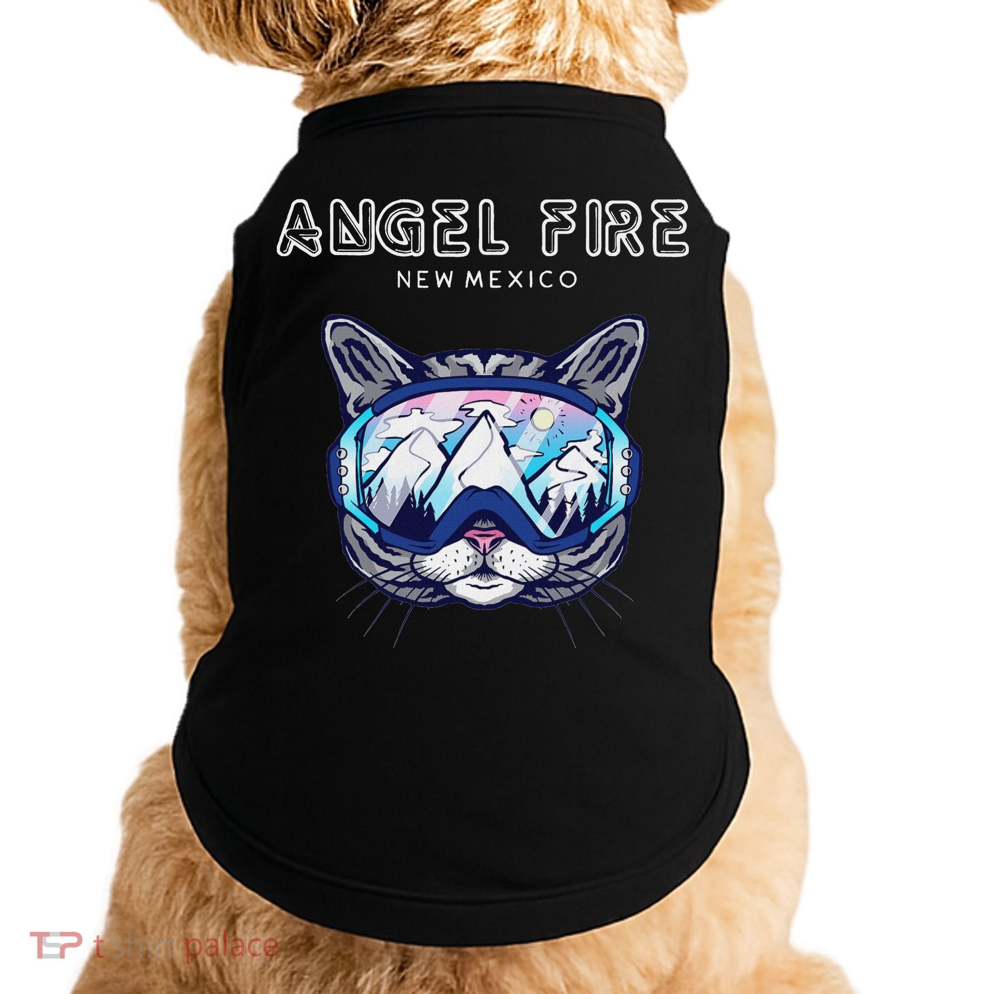 Angel Fire New Mexico Funny Cat Ski Googles Doggie Tank