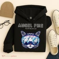 Angel Fire New Mexico Funny Cat Ski Googles Hoodie thumb 4