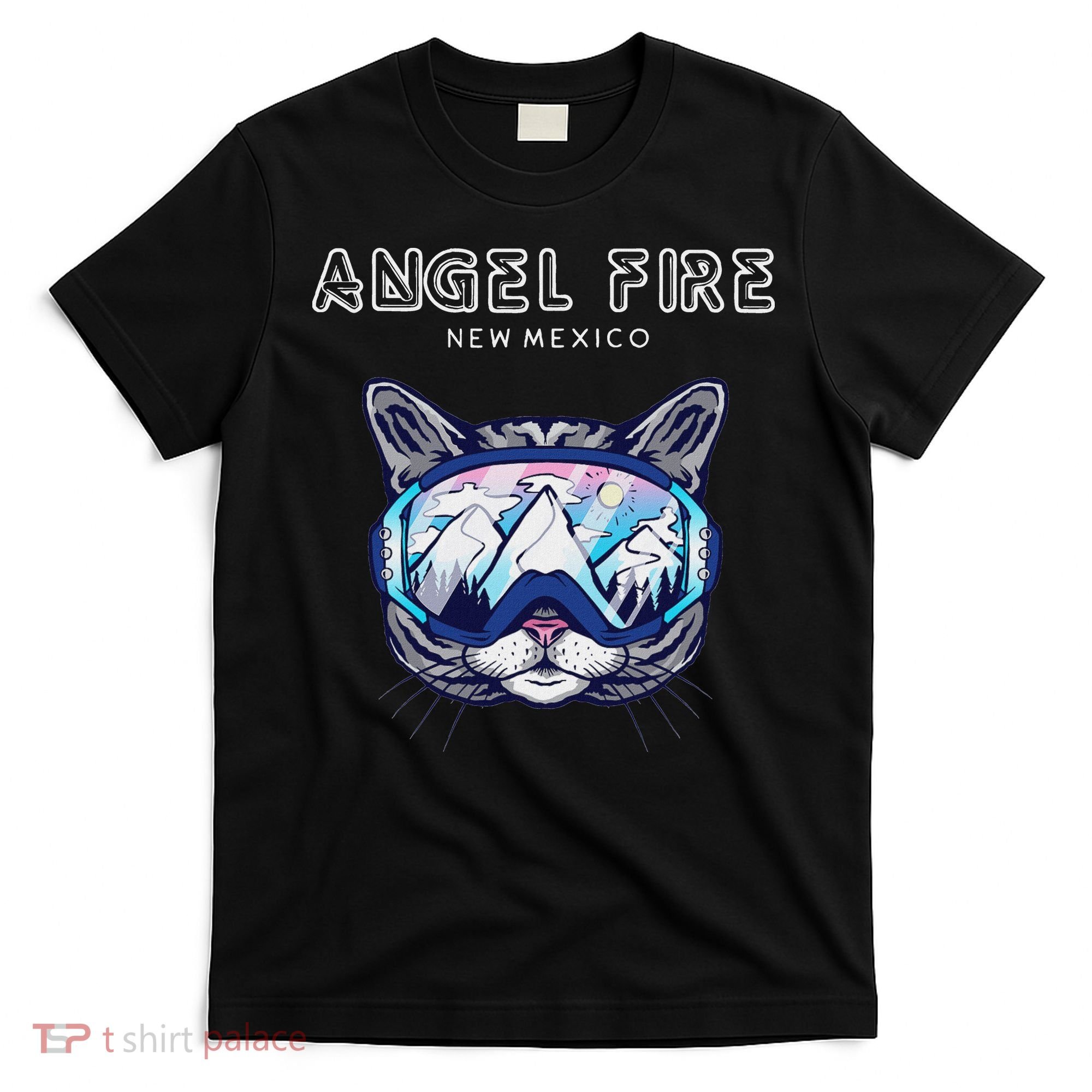Angel Fire New Mexico Funny Cat Ski Googles T-Shirt