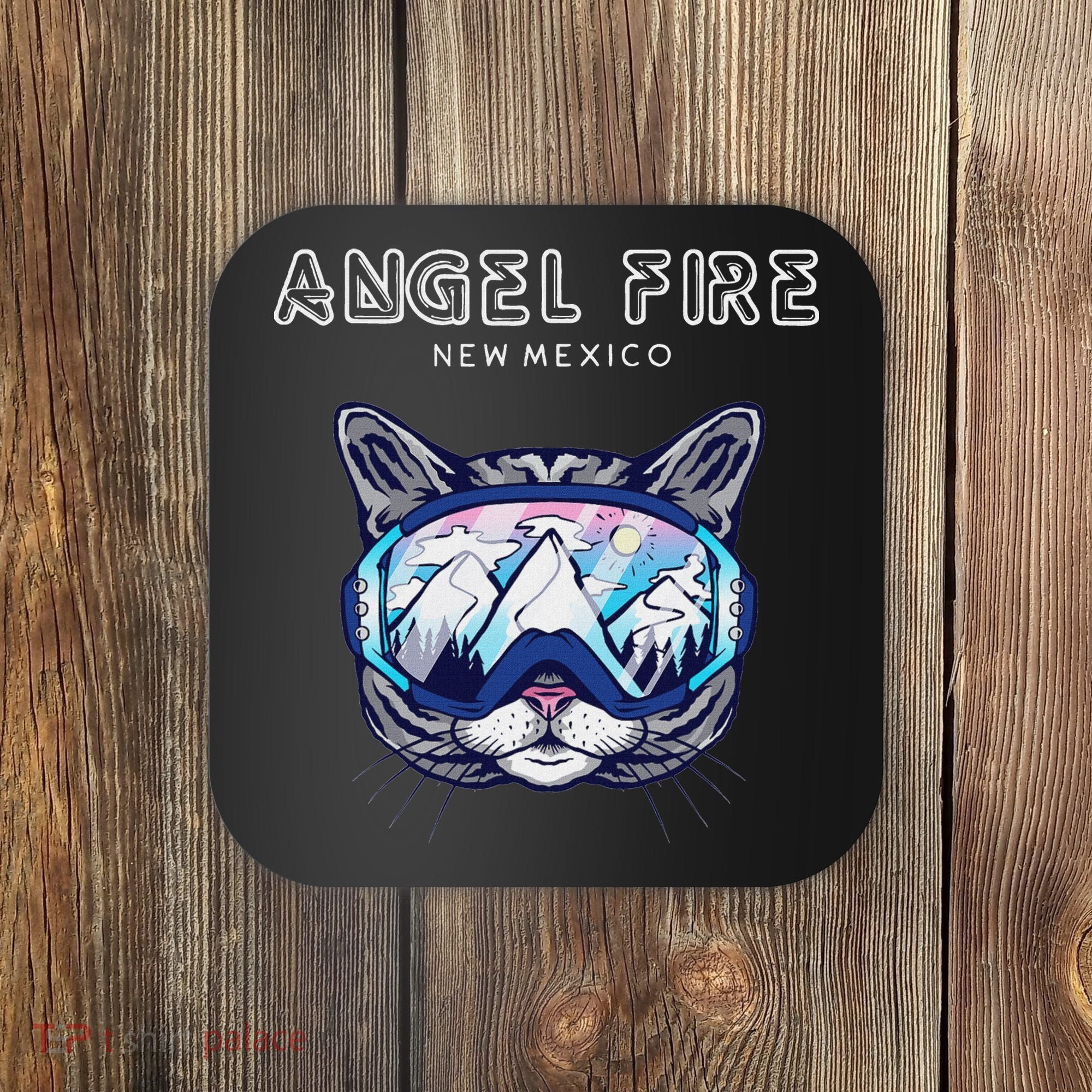 Angel Fire New Mexico Funny Cat Ski Googles Coaster
