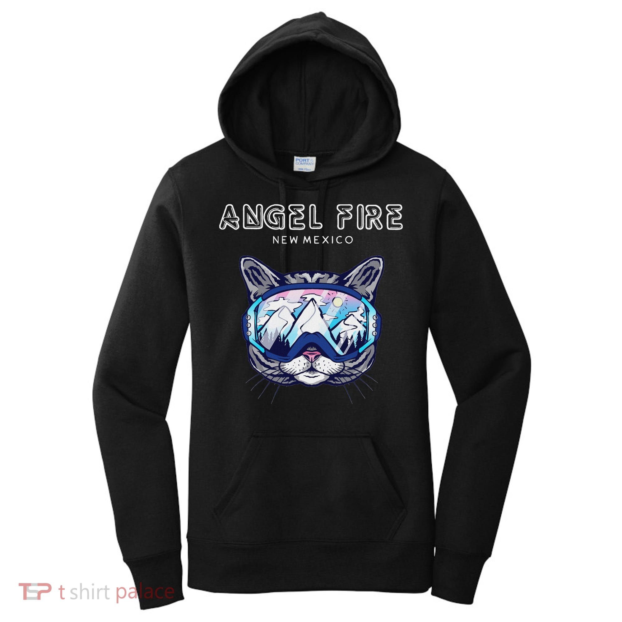 Angel Fire New Mexico Funny Cat Ski Googles Women's Hoodie