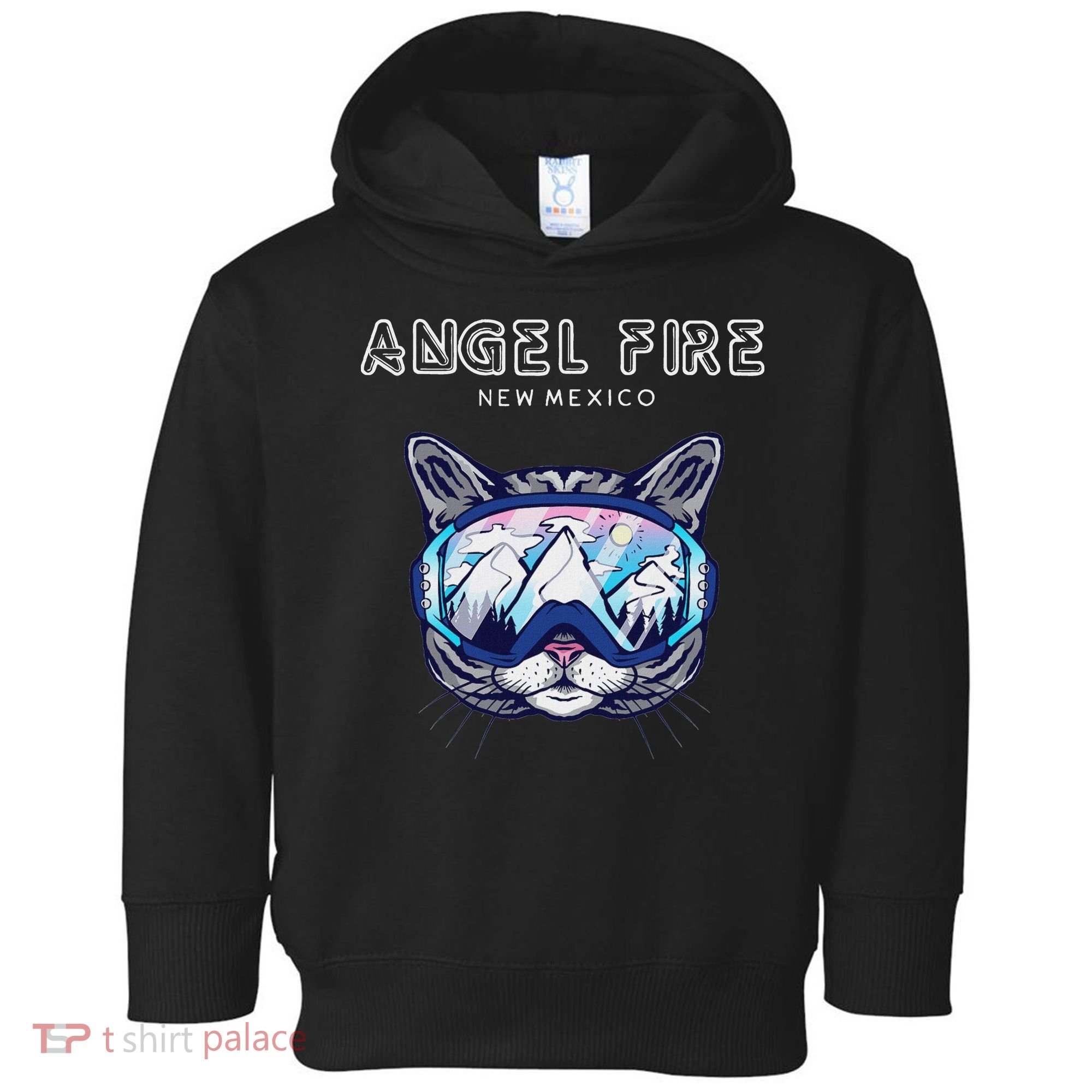 Angel Fire New Mexico Funny Cat Ski Googles Toddler Hoodie