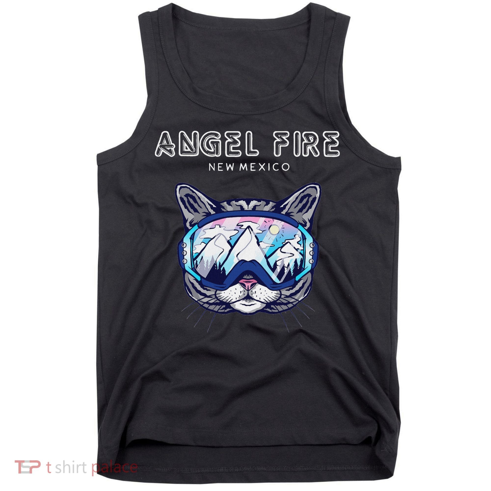 Angel Fire New Mexico Funny Cat Ski Googles Tank Top