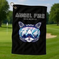 Angel Fire New Mexico Funny Cat Ski Googles Golf Towel thumb 1