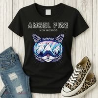 Angel Fire New Mexico Funny Cat Ski Googles Women's T-Shirt thumb 3