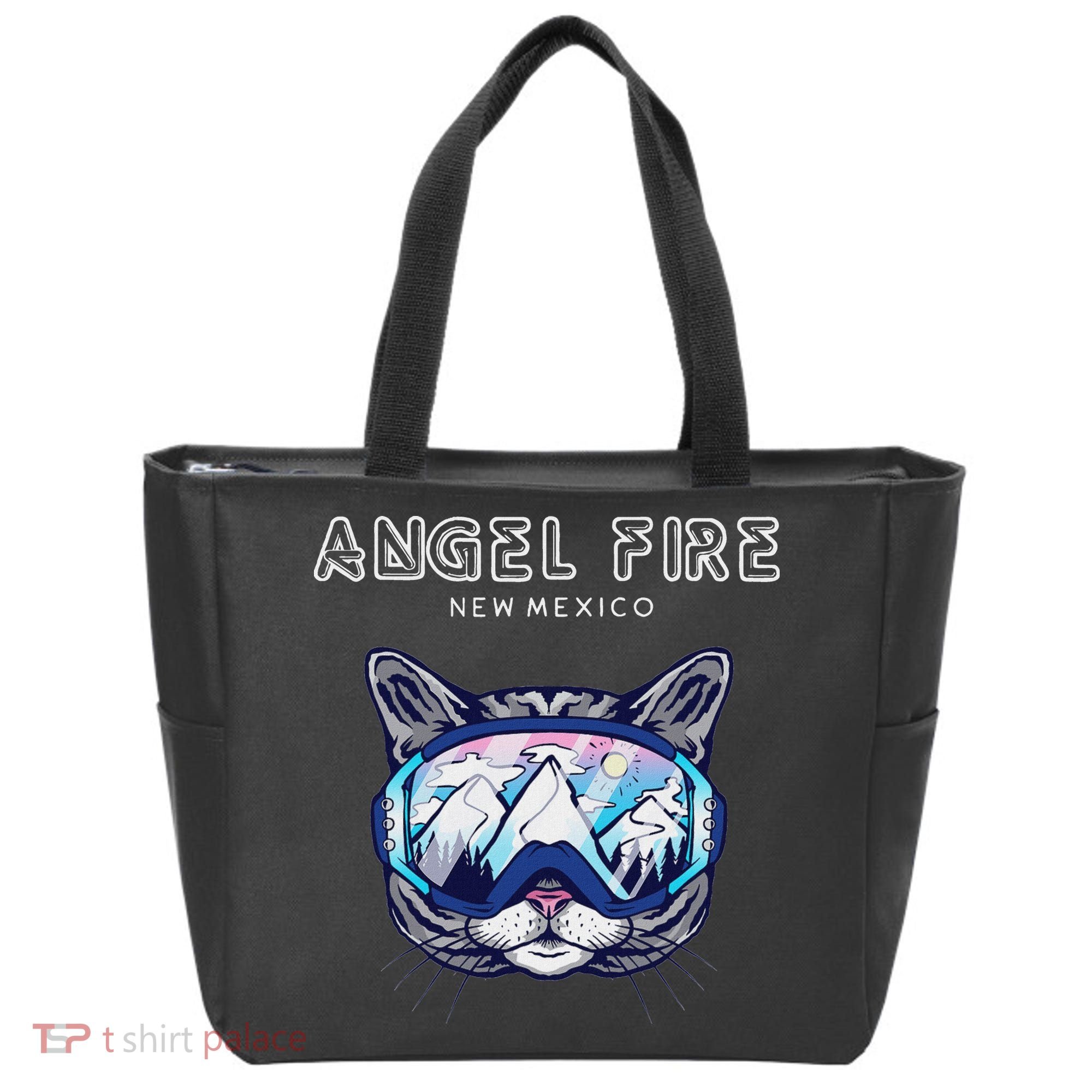 Angel Fire New Mexico Funny Cat Ski Googles Tote Bag