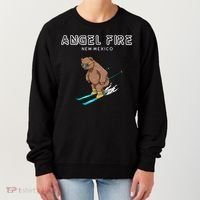 Angel Fire New Mexico Funny Ski Grizzly Bear Meaningful Gift Women's Sweatshirt thumb 0