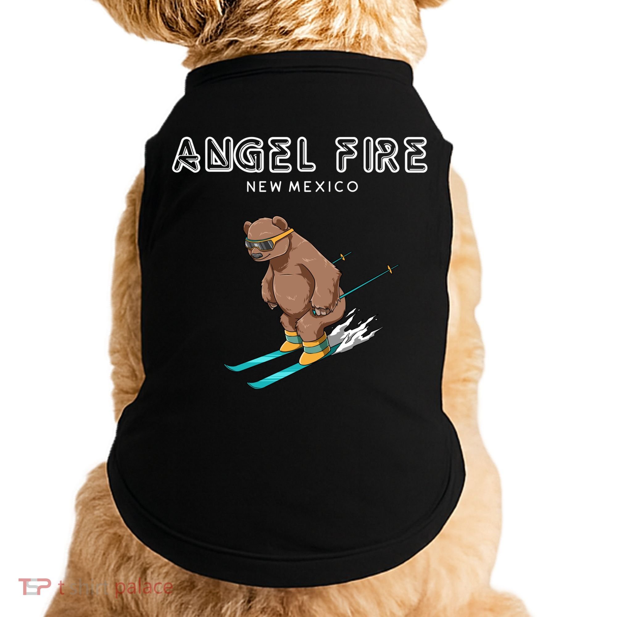 Angel Fire New Mexico Funny Ski Grizzly Bear Meaningful Gift Doggie Tank