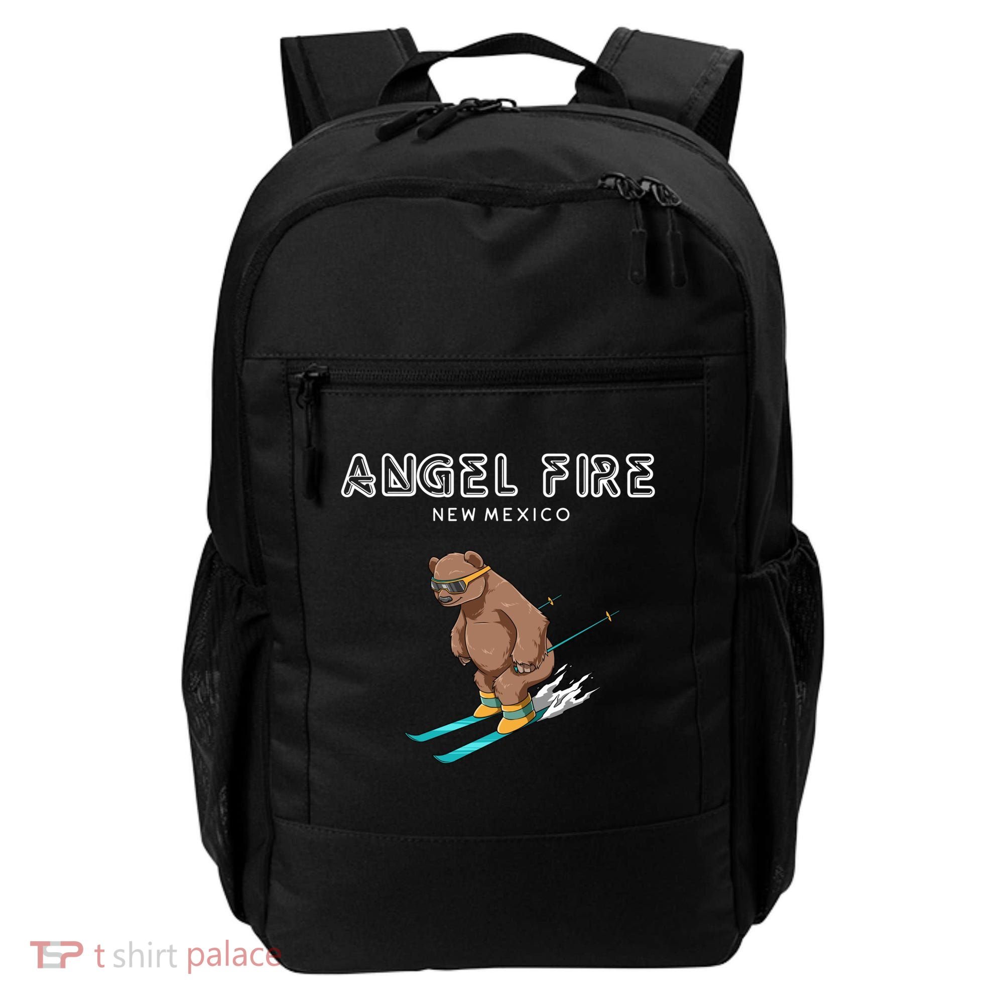 Angel Fire New Mexico Funny Ski Grizzly Bear Meaningful Gift Backpack