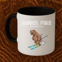 Angel Fire New Mexico Funny Ski Grizzly Bear Meaningful Gift Coffee Mug thumb 2