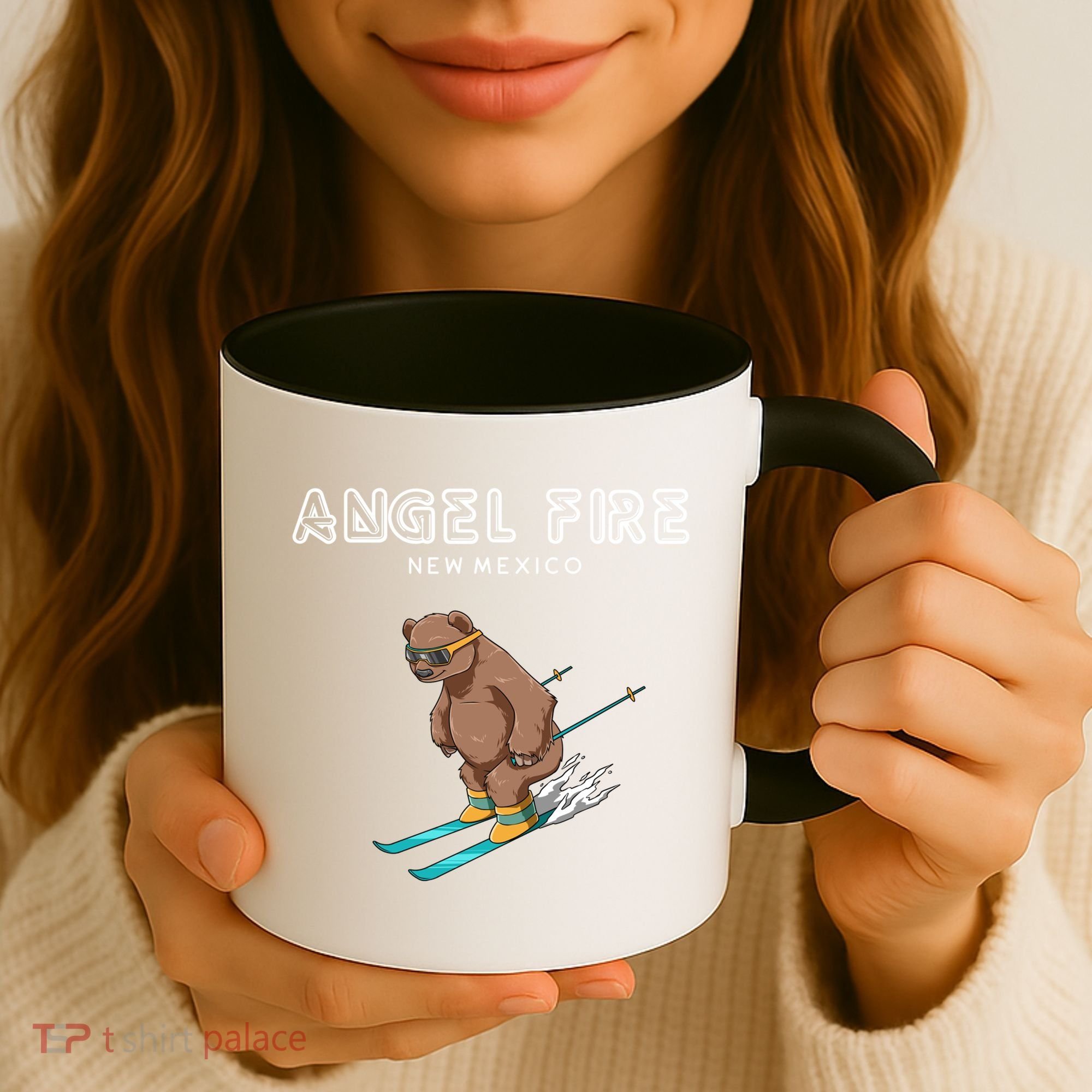 Angel Fire New Mexico Funny Ski Grizzly Bear Meaningful Gift Coffee Mug