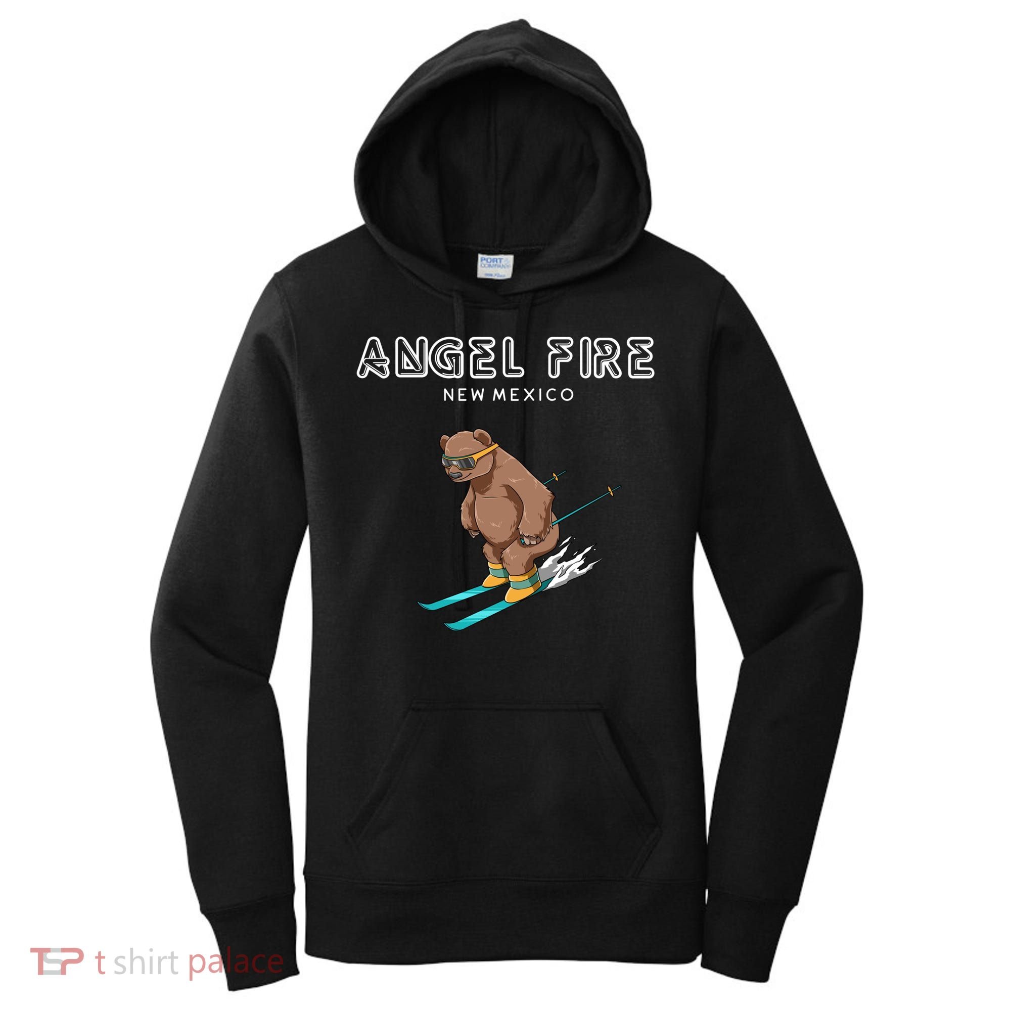 Angel Fire New Mexico Funny Ski Grizzly Bear Meaningful Gift Women's Hoodie