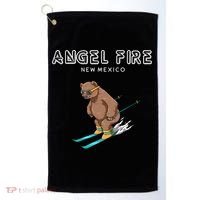 Angel Fire New Mexico Funny Ski Grizzly Bear Meaningful Gift Golf Towel thumb 0